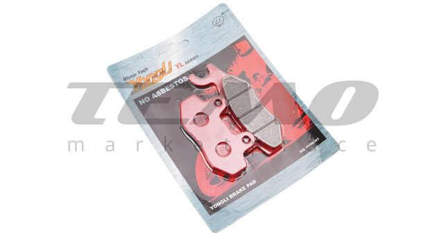 Гальмівні колодки (дискові) ліве вухо, Viper - RACE/STORM/CG/СВ/HONDA-LS125;NSR 50;MBX 50/LIFAN/KYMCO-Pulsar/LONCIN, к-кт 2шт, червоні - фото 1