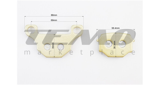 Тормозные колодки (дисковые) Viper 125J;V150A/Suzuki GS-125;GX-125;SJ-125/Wuyang Wy-125/Branson BM-125/KEEWAY Speed125/150/TGB к-кт 2шт желтые - фото 2