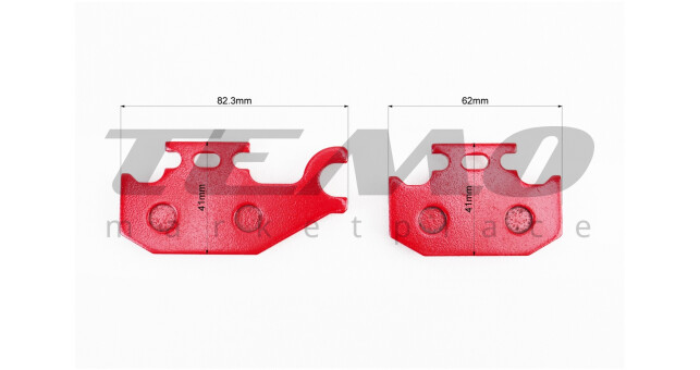 Тормозные колодки (дисковые) SUZUKI LT-A 400/LT-A 450/LT-A 500/LT-A 700/LT-A 750, к-кт 2шт красные - фото 2