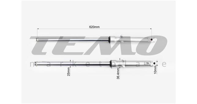 Амортизатор передній к-кт DELTA L-620 мм d-25 мм пружина всередині - фото 2