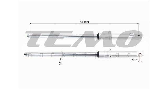 Амортизатор передній к-кт DELTA L-650 мм d-25 мм пружина всередині - фото 2