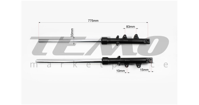 Амортизатор передній к-кт Viper-V200-F2/V250-F2 L-775 мм під дискові гальма - фото 2