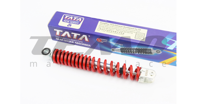 Амортизатор задний TATA GY6/Suzuki L-275 мм d-40 мм (втулка 10 мм вилка 8 мм) красный - фото 1