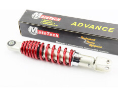 Амортизатор задній Mototech GY6/Suzuki L-275 мм d-50 мм (втулка 10 мм вилка 10 мм) регульований червоний