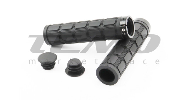 Ручки керма FB ONE 130 мм з затискачем Lock-On, чорні TPE-077 - фото 1