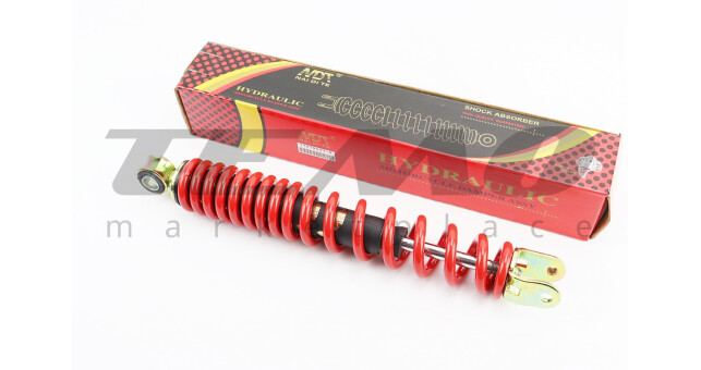 Амортизатор задній NAIDITE GY6/Honda L-310 мм d-45 мм (втулка 10 мм вилка 8 мм) червоний - фото 1