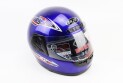 Шлем для мотоцикла интеграл L Синий с рисунком закрытый с воротом - фото 3