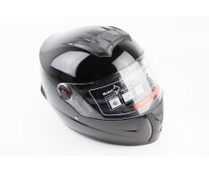 Шолом для мотоцикла інтеграл BLD М61 М 57-58 см Чорний глянець закритий + окуляри