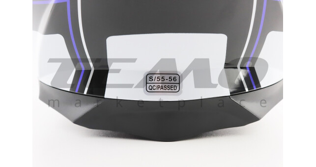 Шлем для мотоцикла модуляр BLD 160 S 55-56 см Чёрный с сине-белым рисунком закрытый с откидным подбородком + откидные очки - фото 8