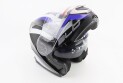 Шлем для мотоцикла модуляр BLD 160 S 55-56 см Чёрный с сине-белым рисунком закрытый с откидным подбородком + откидные очки - фото 2