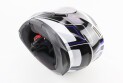 Шлем для мотоцикла модуляр BLD 160 S 55-56 см Чёрный с сине-белым рисунком закрытый с откидным подбородком + откидные очки - фото 3