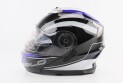 Шлем для мотоцикла модуляр BLD 160 S 55-56 см Чёрный с сине-белым рисунком закрытый с откидным подбородком + откидные очки - фото 4
