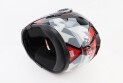 Шлем для мотоцикла модуляр BLD 159 S 55-56 см Чёрный глянец с красно-серым рисунком закрытый с откидным подбородком + откидные очки - фото 3