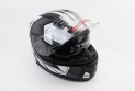 Шлем для мотоцикла модуляр BLD 162 S 55-56 см Чёрный матовый с серо-белым рисунком закрытый с откидным подбородком + откидные очки - фото 2