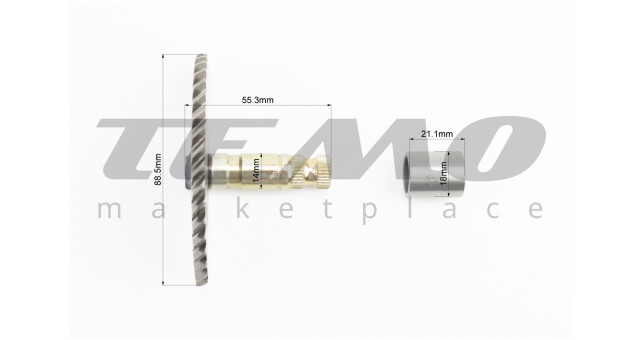 Полумесяц кикстартера L-56 мм с втулкой + пружина - фото 2