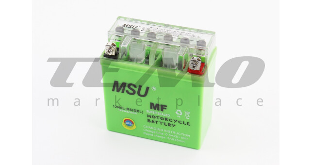 Мото аккумулятор MSU 12 Вольт 5Ah 12N5L-BS гелевый - фото 1