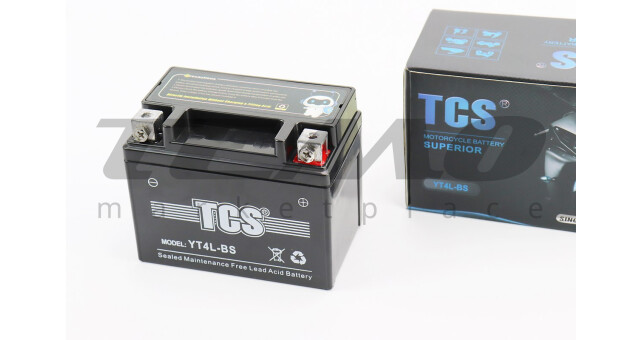 Мото акумулятор TCS 12 Вольт 4Ah YT4L-BS гелевий - фото 1