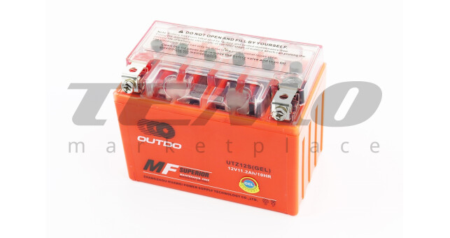 Мото аккумулятор OUTDO 12 Вольт 11.2Ah UTZ12S гелевый - фото 1