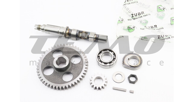 Розподільний вал + шестерня Z-15, d-20mm + шестерня Z-48, d-24mm + кулачок + підшипник 6205 R175A/R180NM - фото 1