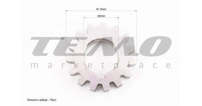Шестерня розподільного вала Z-15, d-20mm R175A/R180NM - фото 2