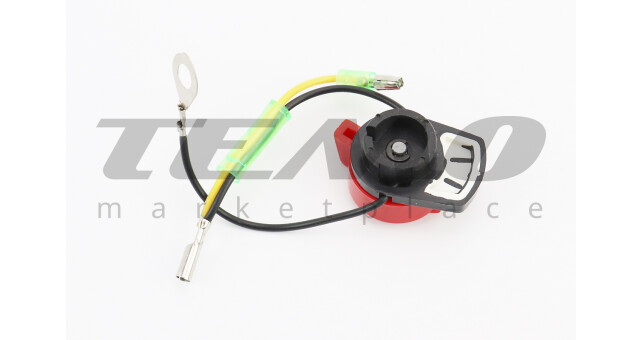 Кнопка остановки двигателя c проводом 168F/170F/173F/177F/182F/188F/190F Тип 7 (возможен незначительный налет) - фото 2