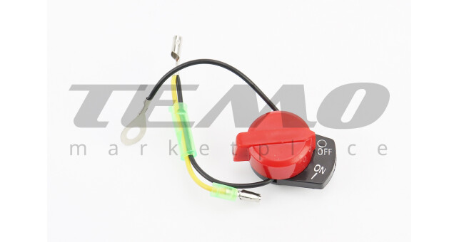 Кнопка остановки двигателя c проводом 168F/170F/173F/177F/182F/188F/190F Тип 7 (возможен незначительный налет) - фото 1