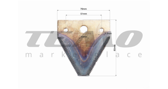 Сегментная косилка - Нож "с зубьями", каленый к-кт - фото 2