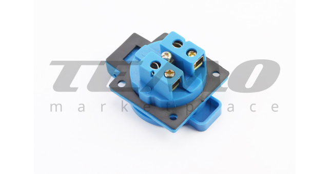 Розетка с крышкой 16A, 250V 2-3,5кВт, синяя - фото 3