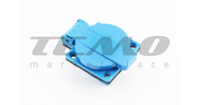 Розетка с крышкой 16A, 250V 2-3,5кВт, синяя - фото 1