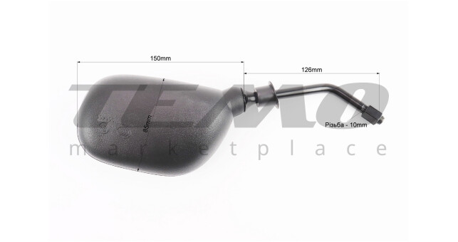 Зеркала TMMP Honda DIO капля М10 чёрные - фото 2