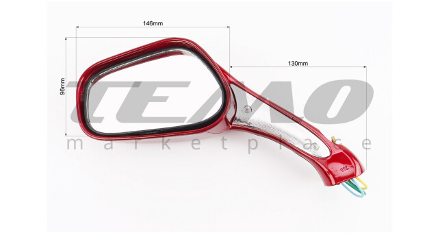 Зеркала STORM М8 бордовые с поворотами - фото 2