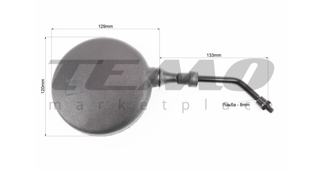 Дзеркала ZHENGHE круглі М8 чорні - фото 2