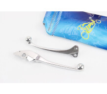 Рычаги руля левый, правый к-кт 2шт (под диск./барабан. тормоз) Honda AF20 "хром"