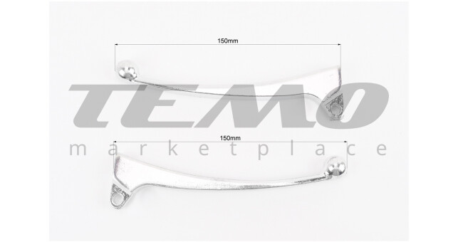 Важелі керма ліве, праве к-кт 2шт (під зчепл./барабан. гальмо) "хром" - фото 3