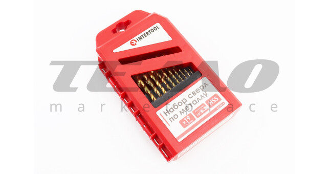 Набор сверл по металлу 19шт D-1/1,5/2/2,5/3/3,5/4/4,5/5/5,5/6/6,5/7/7,5/8/8,5/9/9,5/10мм HSS Ti - фото 2