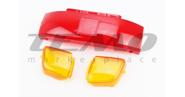 Honda LEAD AF-20 "скло"- стопа, червоне + поворотів, жовті к-кт 3шт - фото 1