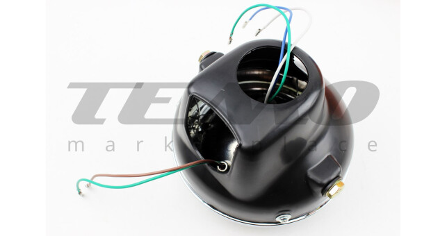 Фара передняя GXmotor ALPHA круглая d-160 мм черная - фото 2