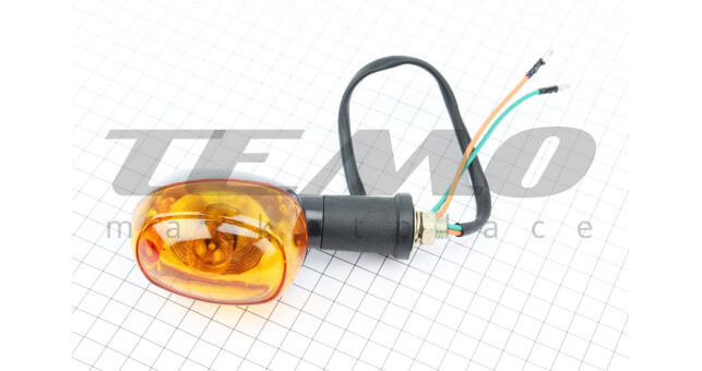 Поворот задній овальний помаранчеве скло - фото 1