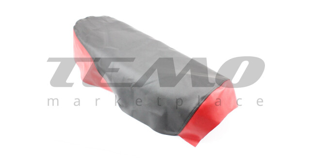 Чохол сидіння ALPHA еластичний міцний матеріал чорний/червоний - фото 1