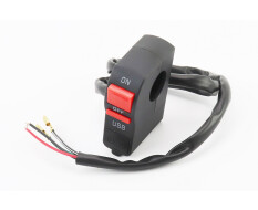 Зарядка USB универсальная на 1 выход, с кнопкой вкл/выкл (крепление на руль)