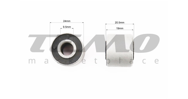 Сайлентблок ступицы задней (24x9,5x20,5/19) к-кт 4шт - фото 2