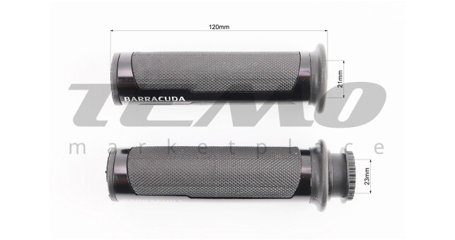 Рукоятка керма лів. / Пр. к-кт + заглушки керма "МЕТАЛ" ЧОРНИЙ - фото 2