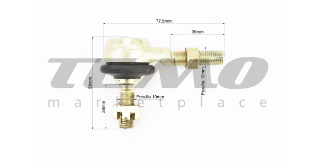Наконечник рулевой тяги тип. 6.2 (резьба левая) - фото 3