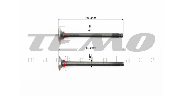 Клапан впускной, выпускной к-кт 69,4мм - фото 2