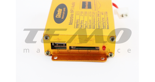 АУДИО-блок (МРЗ-USB/SD+FM-радио+пультДУ+сигнализация) + колонки 2шт (прозрачные с &quot;светомузыкой&quot;) - фото 2