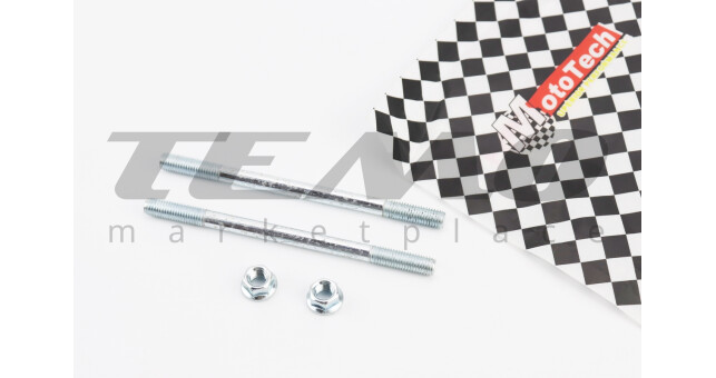 Шпилька циліндру Yamaha JOG 110мм D7мм к-кт 2шт + гайки - фото 1