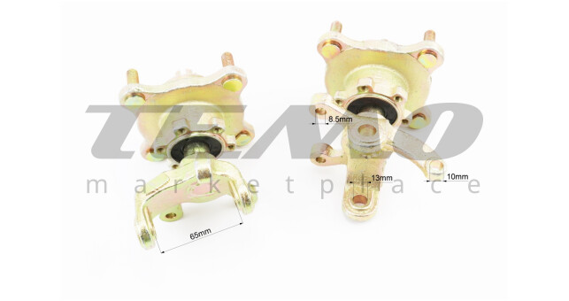 Цапфа (поворотний кулак) ATV 150-250 правий + лівий в зборі з маточкою (на 4 болти) під дискове гальмо (вісь 17мм) - фото 2