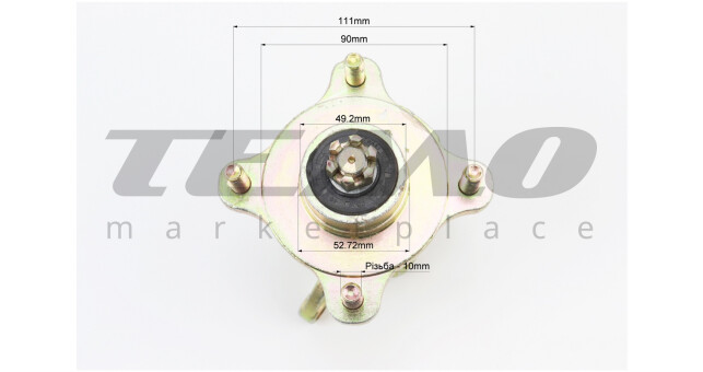 Цапфа (поворотний кулак) ATV 150-250 правий + лівий в зборі з маточкою (на 4 болти) під дискове гальмо (вісь 17мм) - фото 3