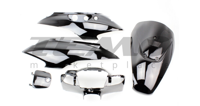 Пластик комплект Suzuki LETS3 крашеный 5 деталей чёрный - фото 1