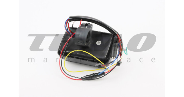 АУДИО-блок с ЖК дисплеем (МРЗ-USB/SD, FM, пультДУ, сигнализация)  + колонки 2шт (хром.) - фото 2